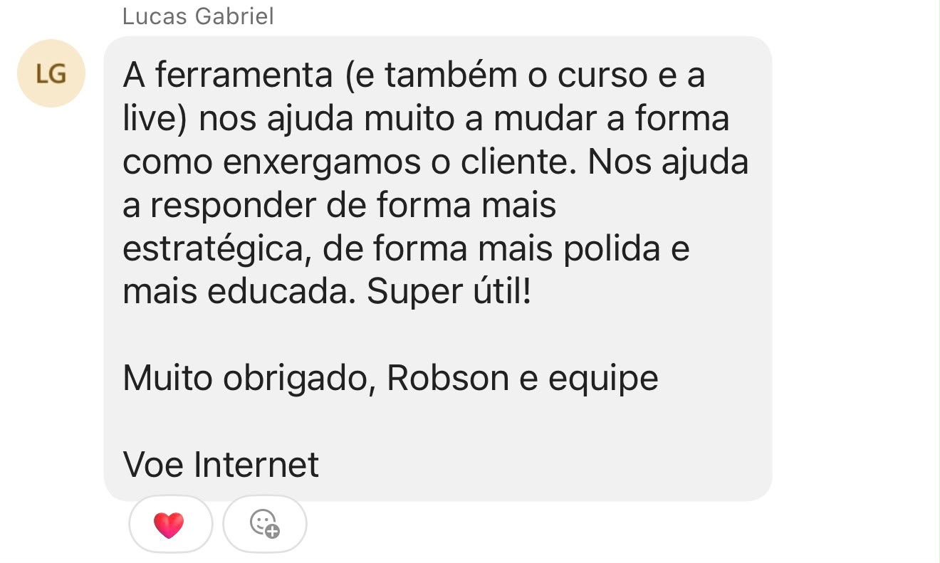 Depoimento de Lucas Gabriel, da Voe Internet