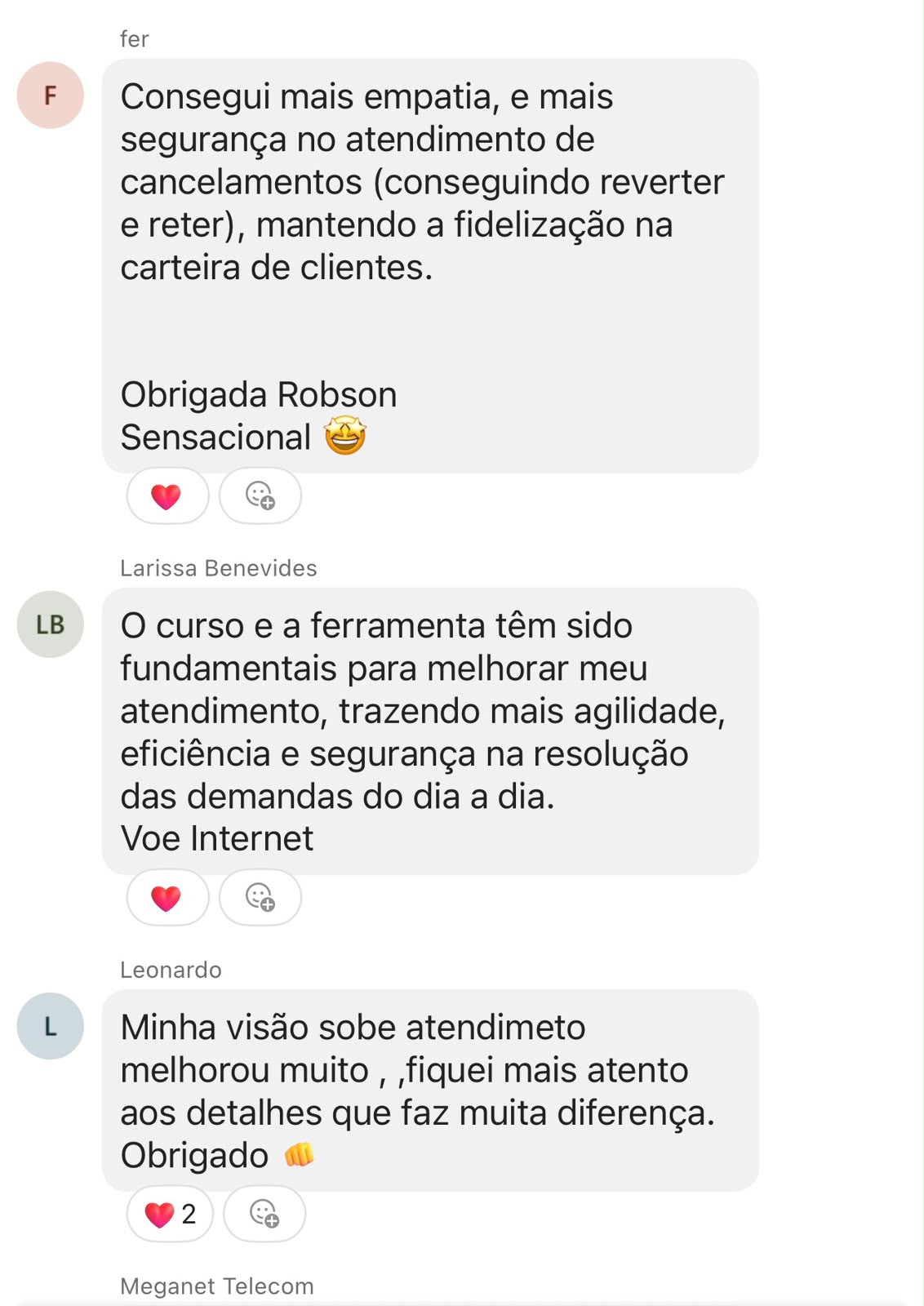 Depoimentos de Fer, Larissa (Voe Internet) e Leonardo sobre o curso
